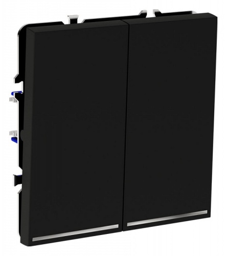 Выключатель проходной двухклавишный с подсветкой без рамки Voltum S70 VLS020408 в Нижнем Новгороде