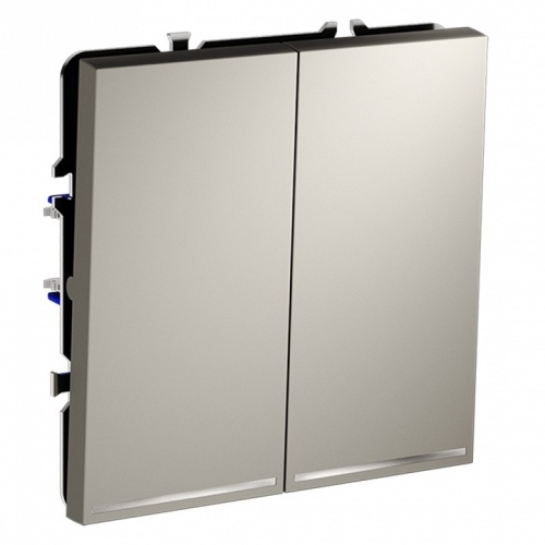 Выключатель двухклавишный с подсветкой без рамки Voltum S70 VLS020203 в Нижнем Новгороде