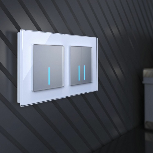 Выключатель сенсорый двухклавишный с подсветкой, без рамки Werkel серебряный W4520006 в Нижнем Новгороде фото 9