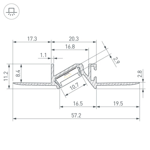 Профиль встраиваемый Arlight PDS-BEVEL 063420 в Нижнем Новгороде фото 2