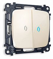Выключатель двухклавишный с подсветкой без рамки Ambrella Volt OMEGA MO304020 в Нижнем Новгороде