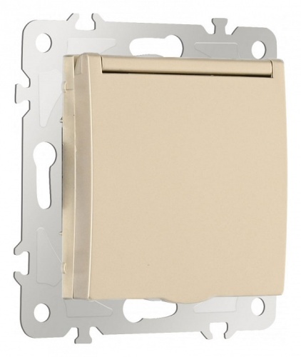 Розетка влагозащищенная с заземлением и со шторкой с крышкой Arte Milano am-206 206.41-1.shampan в Нижнем Новгороде фото 6