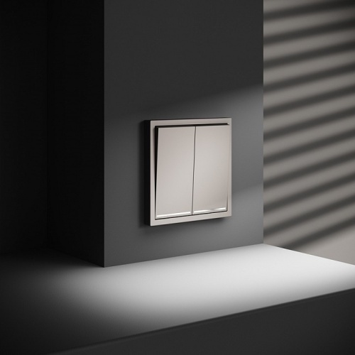 Выключатель проходной двухклавишный с подсветкой без рамки Voltum S70 VLS020403 в Нижнем Новгороде фото 3