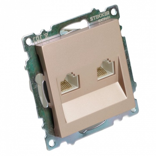 Розетка двойная Ethernet RJ-45 без рамки Stekker Катрин 50004 в Нижнем Новгороде фото 2