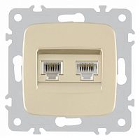 Розетка двойная RJ-11 и Ethernet RJ-45, без рамки Arte Milano am-205 205.44-1.shampan в Нижнем Новгороде