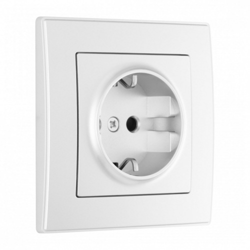 Розетка с заземлением и со шторкой Arte Milano SET06-1 SET06-1-40-1 silver в Нижнем Новгороде