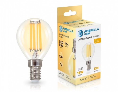 Лампа светодиодная Ambrella Light G45 E14 15Вт 2700K 451533 в Нижнем Новгороде фото 2