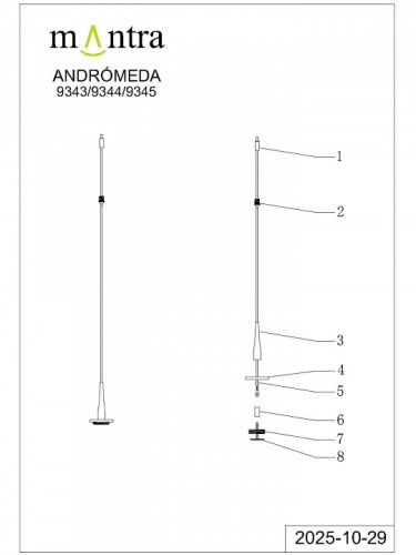 Подвесной светильник Mantra Andromeda 9343 в Нижнем Новгороде фото 3