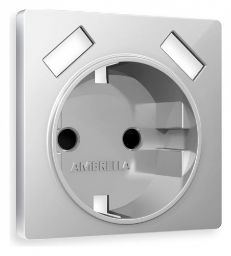 Накладка для розетки с заземлением и со шторками и 2хUSB type A Ambrella Volt ALFA AP4090 в Нижнем Новгороде