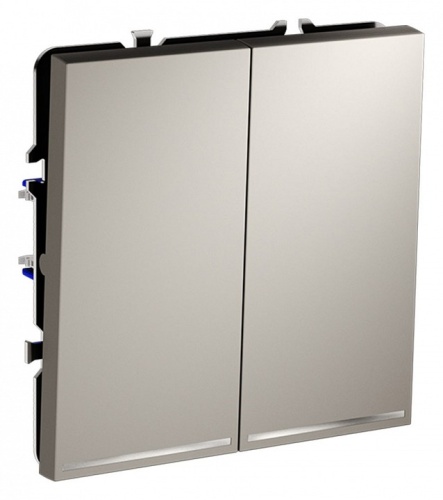 Выключатель проходной двухклавишный с подсветкой без рамки Voltum S70 VLS020403 в Нижнем Новгороде