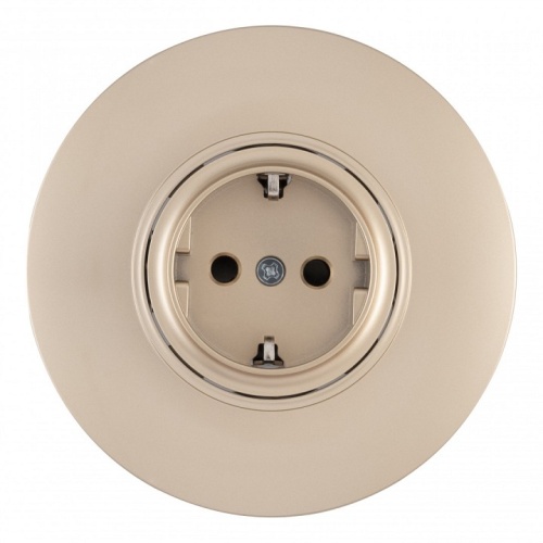 Розетка с заземлением и со шторкой Arte Milano SET08-1 SET08-1-40-1 shampan в Нижнем Новгороде фото 3