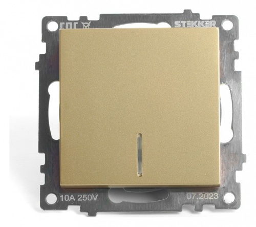 Выключатель одноклавишный с подсветкой без рамки Stekker Катрин 49215 в Нижнем Новгороде