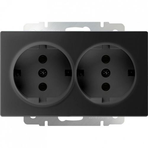 Розетка двойная с заземлением, без рамки Werkel черный матовый W1172008 в Нижнем Новгороде фото 2