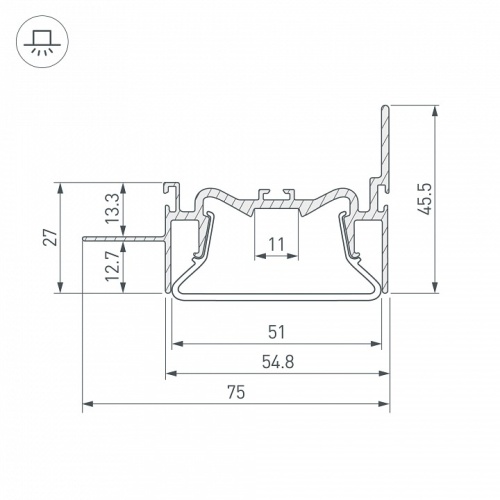 Профиль встраиваемый угловой внутренний Arlight FOLED 35771 в Нижнем Новгороде фото 2