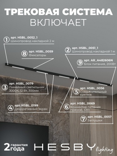 Комплект трековый Hesby Lighting ElDeko HSBL_kompl_E001_NI3B3K в Нижнем Новгороде фото 10