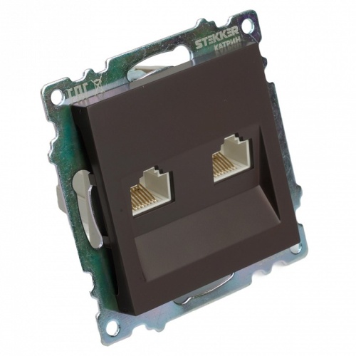Розетка двойная Ethernet RJ-45 без рамки Stekker Катрин 50006 в Нижнем Новгороде фото 2