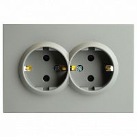 Розетка двойная с заземлением и со шторкой Stekker Эмили 49960 в Нижнем Новгороде