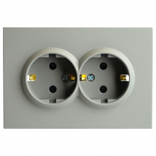 Розетка двойная с заземлением и со шторкой Stekker Эмили 49960 в Нижнем Новгороде