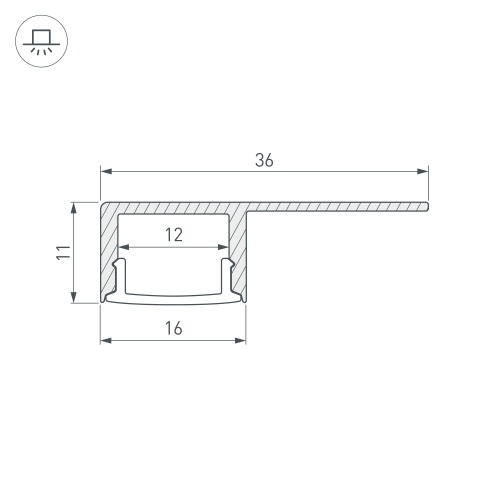 Профиль ARH-DECORE-S12-LINE-EDGE-3000 ANOD (Arlight, Алюминий) в Инте фото 5