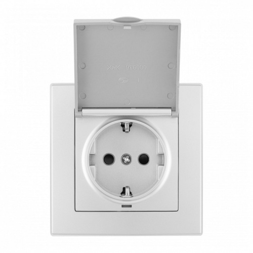 Розетка с заземлением и шторкой, с крышкой Arte Milano SET06-1 SET06-1-41-1 silver в Нижнем Новгороде