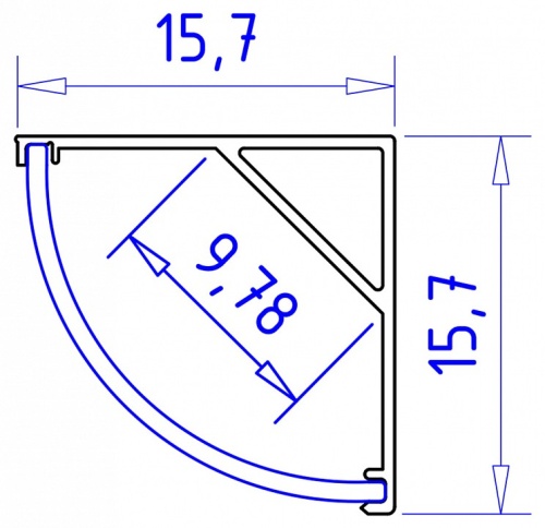 Профиль накладной угловой внутренний Ambrella Light GP GP2100BK в Нижнем Новгороде фото 2