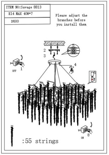 Подвесная люстра iLamp Savage 8813-D600 GD в Нижнем Новгороде фото 2