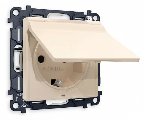 Розетка с заземлением и со шторкой, без рамки с крышкой Ambrella Volt ALFA MA328010 в Нижнем Новгороде