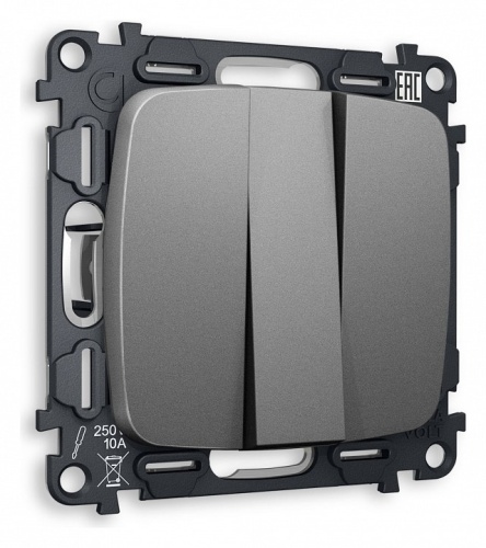 Выключатель трехклавишный без рамки Ambrella Volt OMEGA MO655010 в Нижнем Новгороде