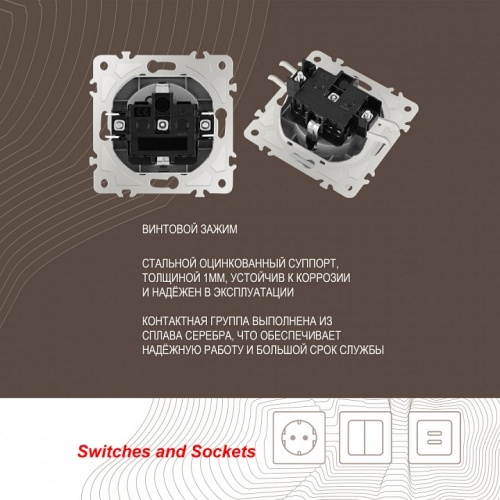 Розетка влагозащищенная с заземлением и со шторкой с крышкой Arte Milano am-206 206.41-1.silver в Нижнем Новгороде фото 3