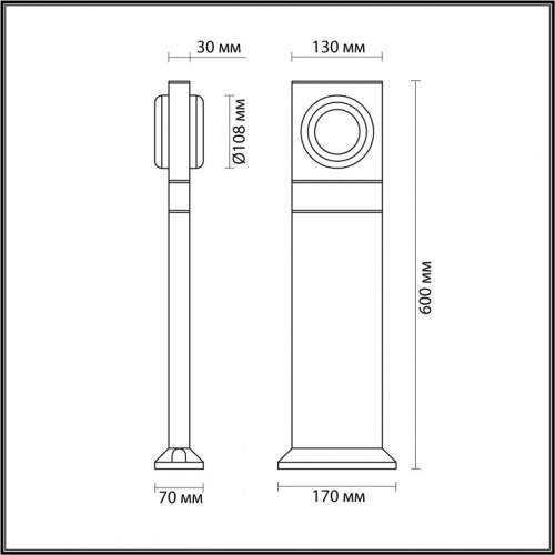 Наземный низкий светильник Odeon Light Vart 6654/10GL в Омске фото 2