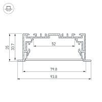 Профиль с экраном S2-LINIA94-F-2500 ANOD+OPAL (Arlight, Алюминий) в Верещагино