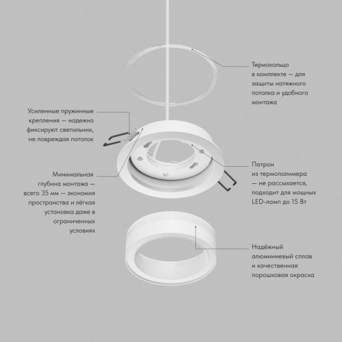 Встраиваемый светильник Denkirs GLOW DK-DH2010-WH в Нижнем Новгороде фото 4