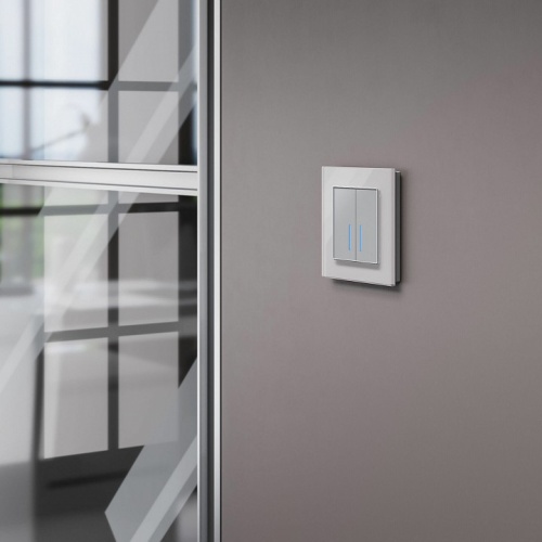 Выключатель сенсорый двухклавишный с подсветкой, без рамки Werkel серебряный W4520006 в Нижнем Новгороде фото 5