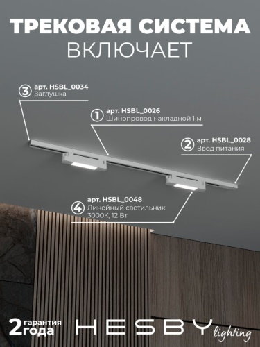 Комплект трековый Hesby Lighting №1 однофазная накладная Skylite HSBL_kompl_S001_NI1W3K в Нижнем Новгороде фото 7