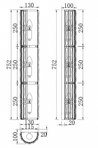 Накладной светильник Maytoni Facet MOD094WL-03CH в Новочеркасске фото 4