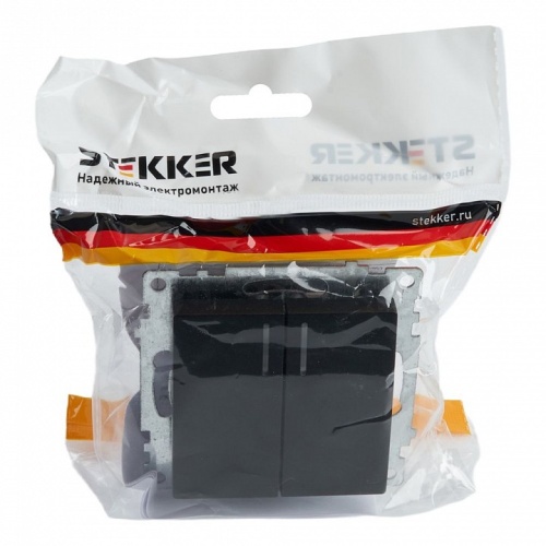 Выключатель двухклавишный с подсветкой без рамки Stekker Катрин 39607 в Нижнем Новгороде фото 7