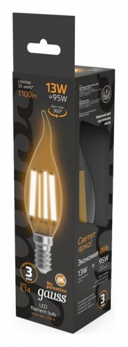 Лампа светодиодная Gauss Filament E14 13Вт 2700K 104801113 в Нижнем Новгороде фото 3