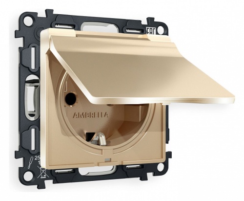 Розетка с заземлением и со шторкой, без рамки с крышкой Ambrella Volt ALFA MA608010 в Нижнем Новгороде