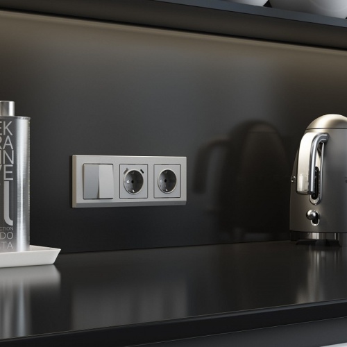 Выключатель перекрестный двухклавишный без рамки Werkel серебряный матовый W1123065 в Нижнем Новгороде фото 6