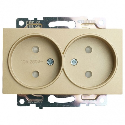 Розетка двойная без заземления и со шторкой, без рамки Stekker Катрин 49225 в Нижнем Новгороде
