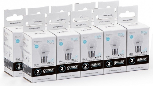Лампа светодиодная Gauss LED Elementary Globe E27 10Вт 4100K 53220 в Нижнем Новгороде фото 5