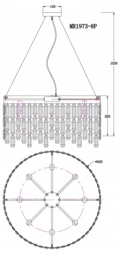 Подвесная люстра MyFar David MR1973-8P в Нижнем Новгороде фото 2
