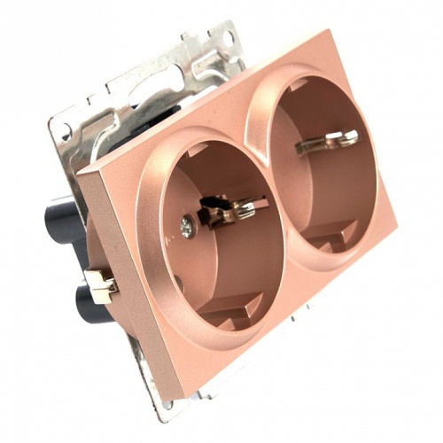 Розетка двойная с заземлением и со шторкой, без рамки Stekker Катрин 39598 в Нижнем Новгороде фото 5