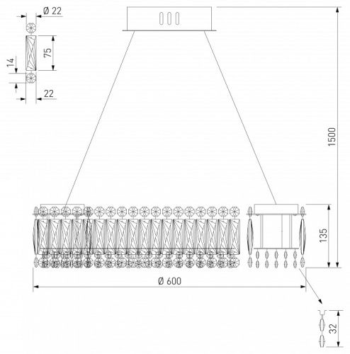 Подвесной светильник Eurosvet Iride 101007 LED хром в Нижнем Новгороде фото 2