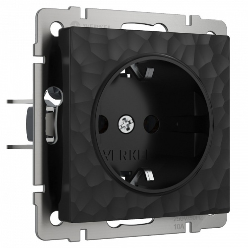 Розетка с заземлением, без рамки Werkel Hammer черный W1271108 в Нижнем Новгороде