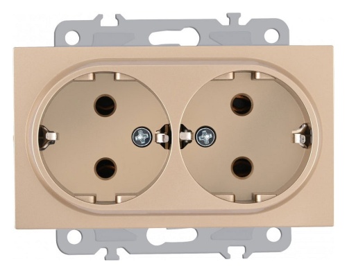 Розетка двойная с заземлением, без рамки Arte Milano am-206 206.40-2.shampan в Нижнем Новгороде