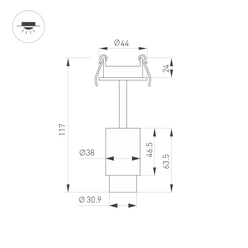 Светильник ART-NEMO-BUILT-ZOOM-R38-5W Day4000 (BK, 10-55 deg, 24V) (Arlight, IP20 Металл, 5 лет) в Чебоксарах фото 3