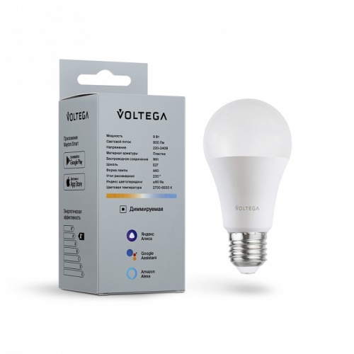 Лампа светодиодная с управлением через Wi-Fi Voltega Wi-Fi bulbs E27 9Вт 2700-6500K 2429 в Нижнем Новгороде фото 4