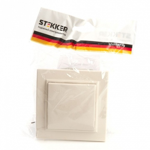 Розетка с заземлением и со шторкой, с крышкой Stekker Эрна 39238 в Нижнем Новгороде фото 5