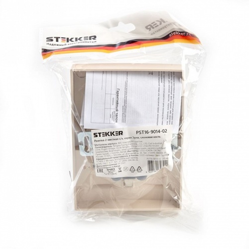 Розетка двойная с заземлением и со шторкой Stekker Эрна 39240 в Нижнем Новгороде фото 5